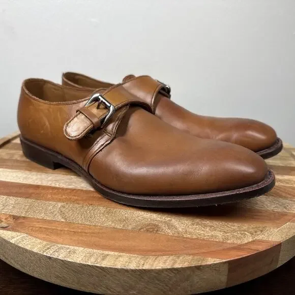 Allen Edmonds Warwick Shoes Men's 9D Monk Strap Loafers Brown Walnut Leather USA - Picture 1 of 16